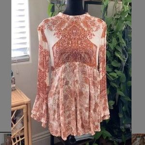 Free People boho bell sleeve top